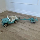 Vintage 1960s Tonka Jeep Runabout with Boat Trailer *Missing boat*