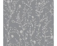Vliestapete 39546-3 Casual Living Floral Natur Grau Silber