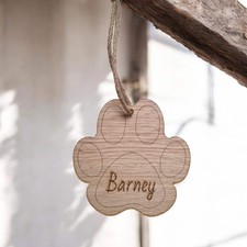 Personalised Paw Print Decoration Christmas/Memorial - Plain or personalised E