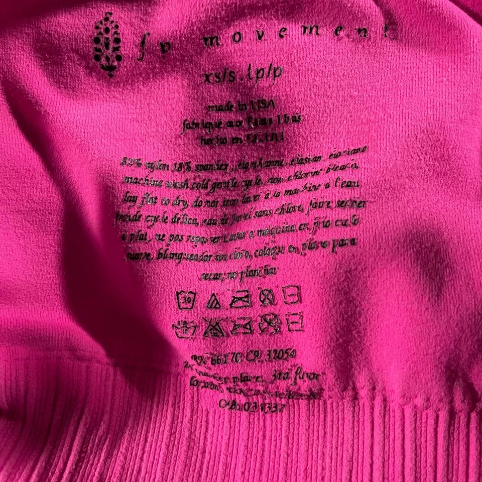 Free People Movement Good Karma Crop Tank Womens XS/S Pink Stretch Workout FP - Image 2 of 4