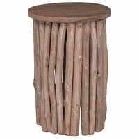 Teak Massivholz Hocker Natur 30X30X45 Cm Beistelltisch SitzwüRfel