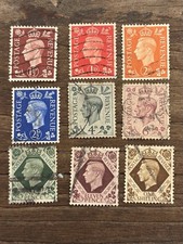 Gb KGVI  1937/47 Short Set To 1/- SH 463 To 471. Used. 6d And 11d Pulled Perf.