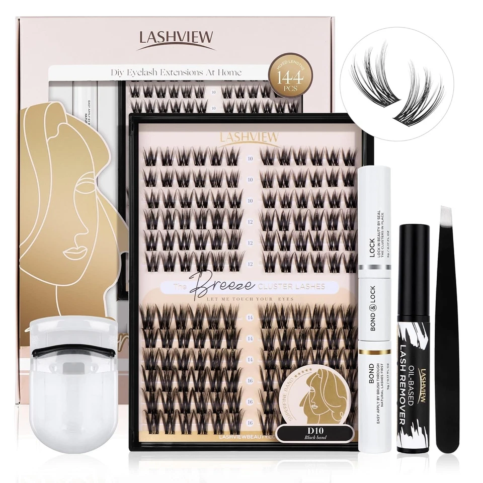 3-Pack LASHVIEW 432 Pcs Cluster Lashes Extensions Kit, Mega Volume, Reusable 🔥 - Image 2 of 4