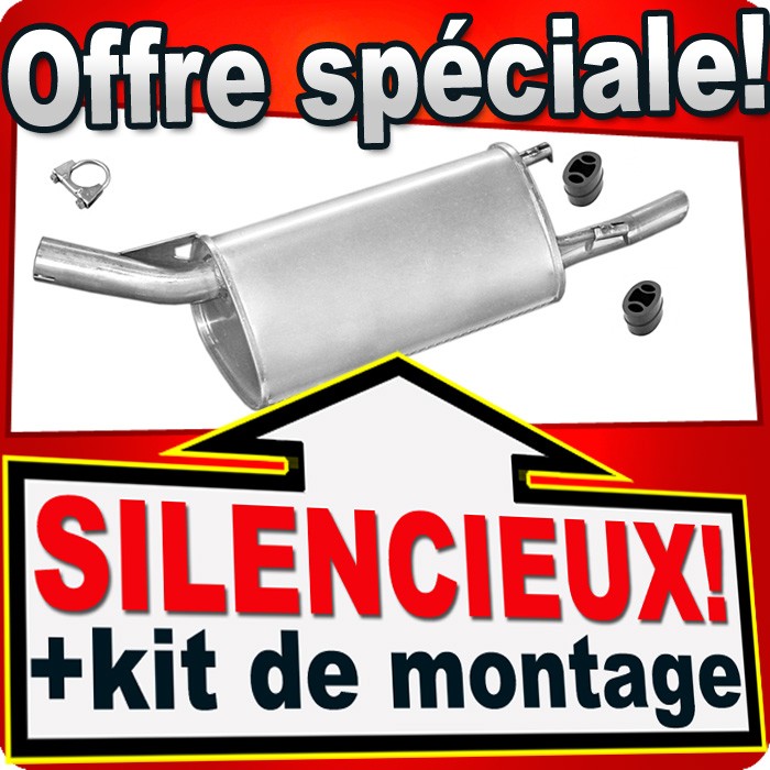 Silencieux arrière pour Opel Corsa B 1.0 12V en acier aluminisé haute résistance thermique 1996-2000