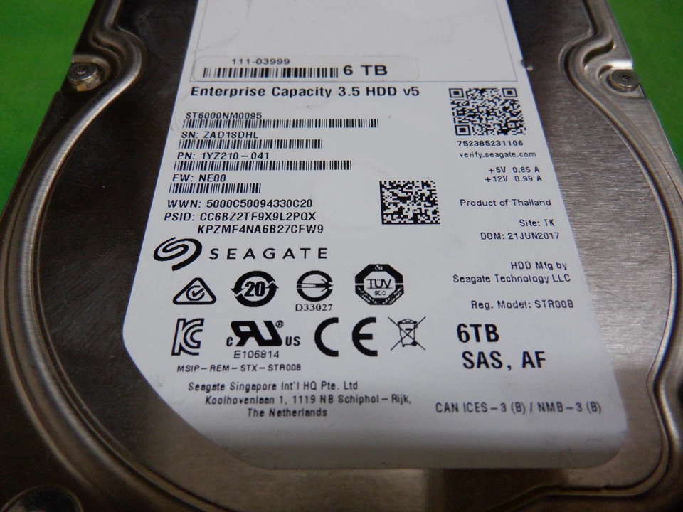 ST6000NM0095 Seagate 6TB 7.2K 12Gb/s SAS 3.5" Hard Drive - Image 2 of 3