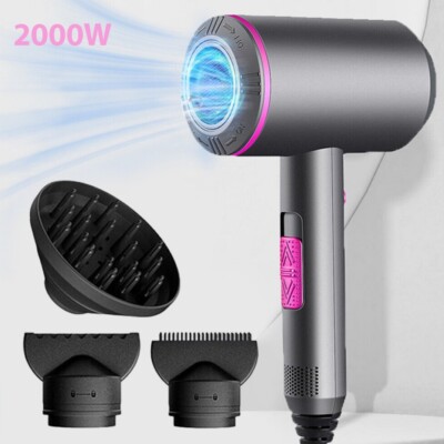 2000W Ionen Föhn  Haartrockner mit 3 Diffusor Haarfön Profi Fön Ionen Hair Dryer