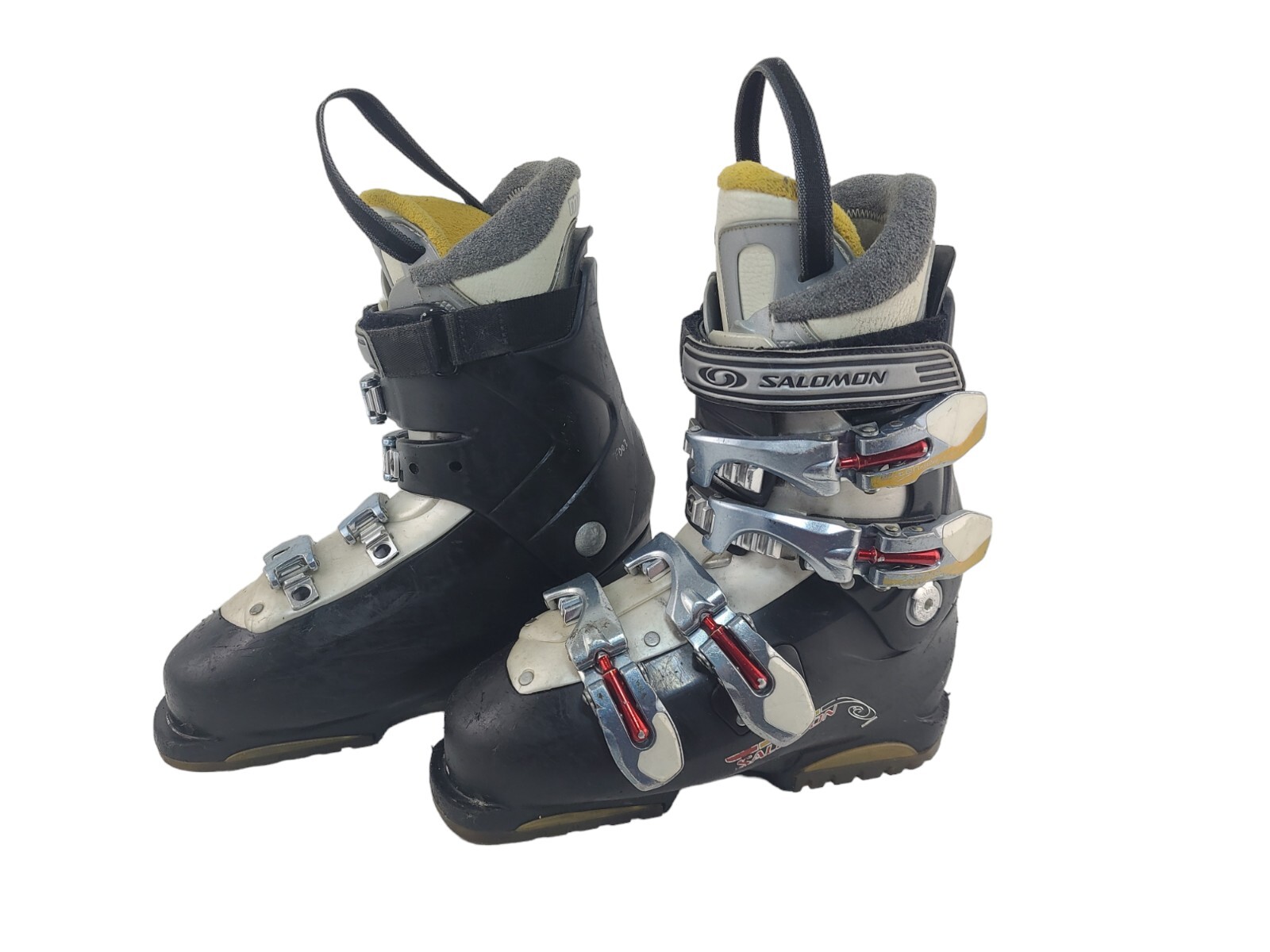 Salomon Performa Stivali da sci marroni bianchi blu navy Mondopoint 23 5