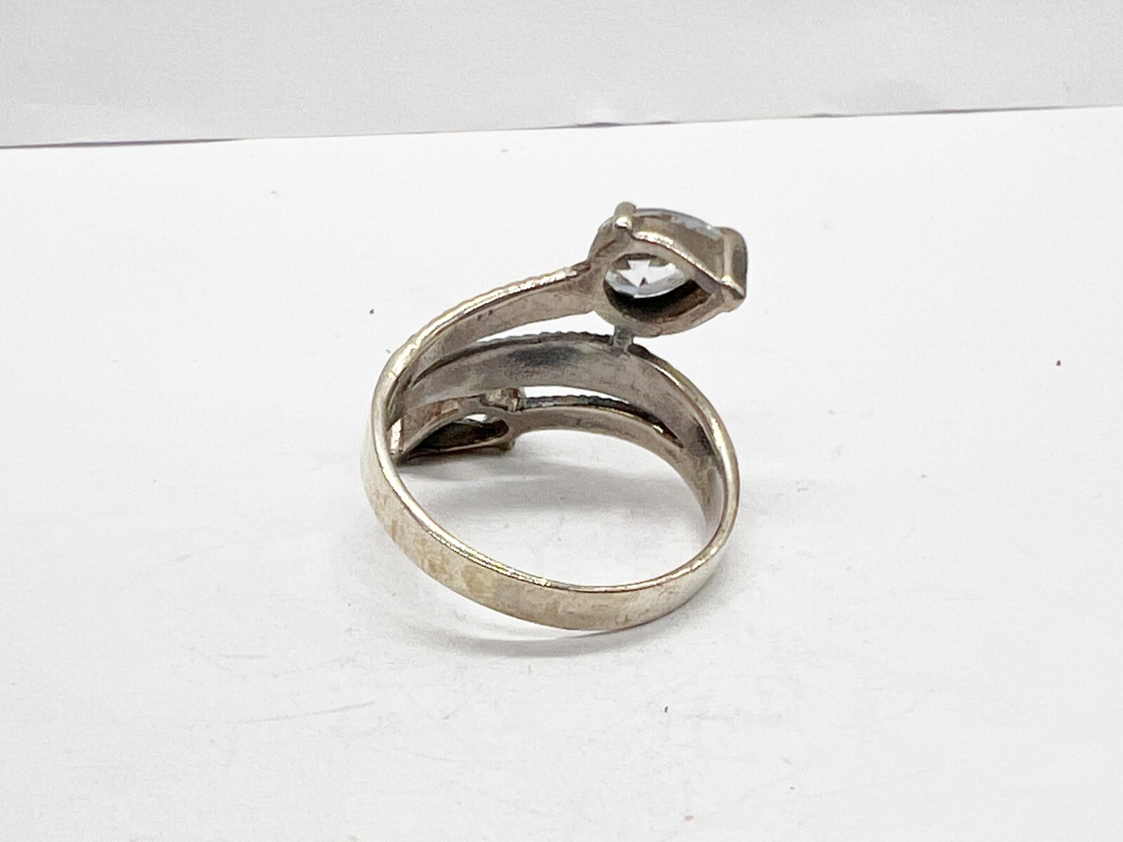 VINTAGE SOLID STERLING SILVER CLEAR GEM MARCASITE… - image 4