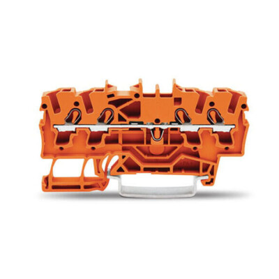 2pcs WAGO 2002-1402 4-Conductor Feedthrough Terminal Block 2,50 mm2 Orange New
