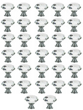 Large Crystal Glass Style Door Knobs Cupboard Drawer Furniture Handle Cabinet