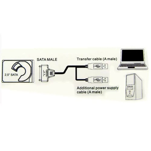 USB 2.0 to 2.5inch HDD 7+15pin SATA Hard Drive Cable Adapter For SATA SSD & HDD - Picture 9 of 9