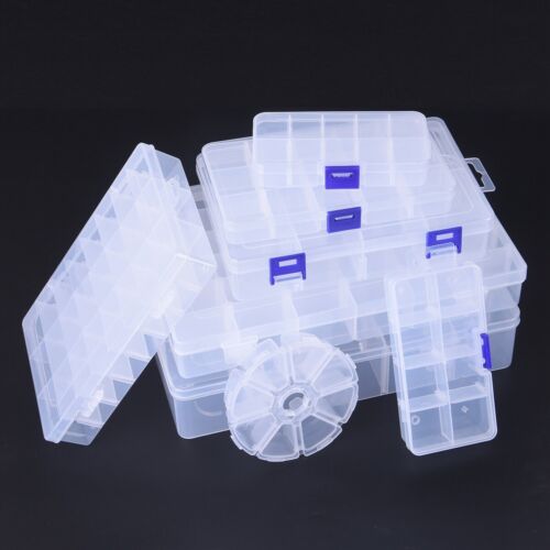8/10/15/24/36 Removable Compartment Organizer Container Bead Storage Plastic Box - Picture 3 of 13