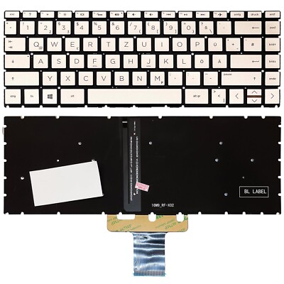 DE - Gold Tastatur Keyboard mit Beleuchtung kompatibel für HP P/N L47781-041