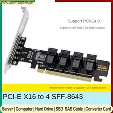 PCIE4.0 U.2 Expansion Card PCIe X16 to 4 NVME U.2 SFF-8643 SSD Pcie Split Card