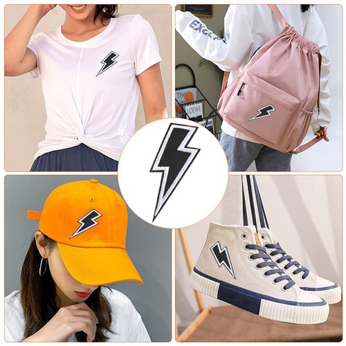 5X Lightning Iron Sew On Patch Clothes Bag Embroidered Badge Embroidery Appliqu" - Picture 6 of 27