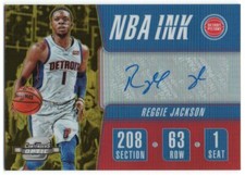 2018-19 Panini Contenders Optic NBA Ink Gold NI-RJK Reggie Jackson Auto 07/10