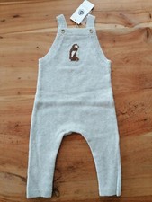 Petit Bateau Latzhose Hose Salopette Grau Strickhose Gr. 68 *NEU* NP 59,90€