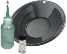 SE 10" PANNING GOLD PAN - BLACK, SNIFFER, VIAL