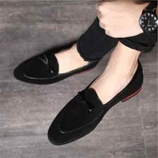 Men's Shoes Suede Leather Party Wedding Loafers Flats Mens Driving Moccasins
