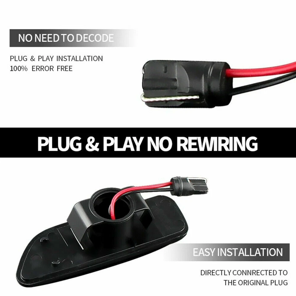 For Volvo XC90 S60 S80 V70 Sequential LED Side Marker Fender Turn Signal Lights — 第 2/4 张图片