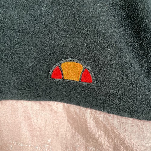 Ellesse Fleece Womens 12 Black Pink Spell Out Logo Gorpcore Casual Jumper Top - Picture 3 of 17