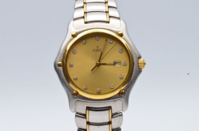 EBEL 1911 HERREN UHR STAHL/GOLD 37MM TOP ZUSTAND 6 ORIG. STAHL ARMBAND 187902