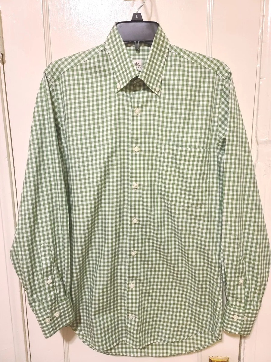 mens green check dress shirt Peter Millar Button Down Dress Shirt Mens Size S Green Plaid Check Nearly New