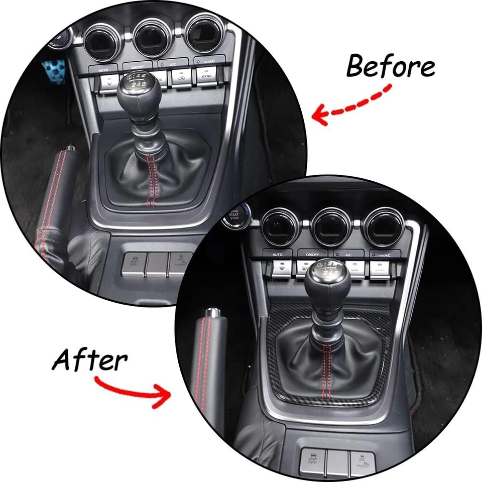 Cubierta de ajuste del panel de cambio de marchas ABS de fibra de carbono para Toyota GT86 Subaru BRZ 2022-04 Foto 2 de 4