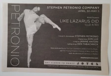 Stephen Petronio Dance Company "Like Lazarus Did" Ad 2013 Brooklyn Rail ~11x7.5"