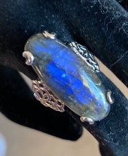 Labradorite and Sterling Silver Statement Ring - 9