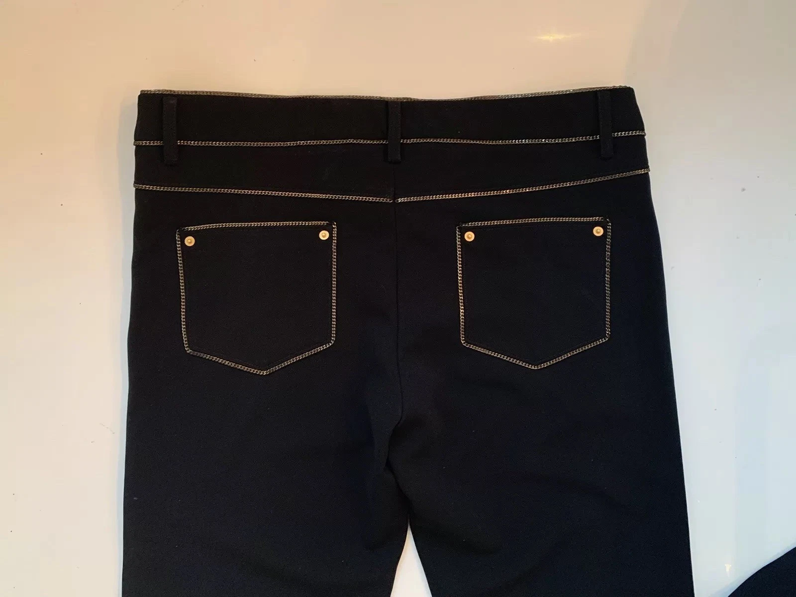 Pantaloni Moschino Couture 8 44 Catena Nero 5 Tasche $1025