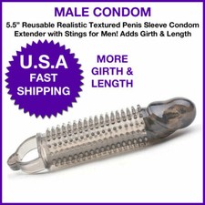 Condones para Hombre 5.5", Manga Segura con Texuta Al tacto Reusable Suave