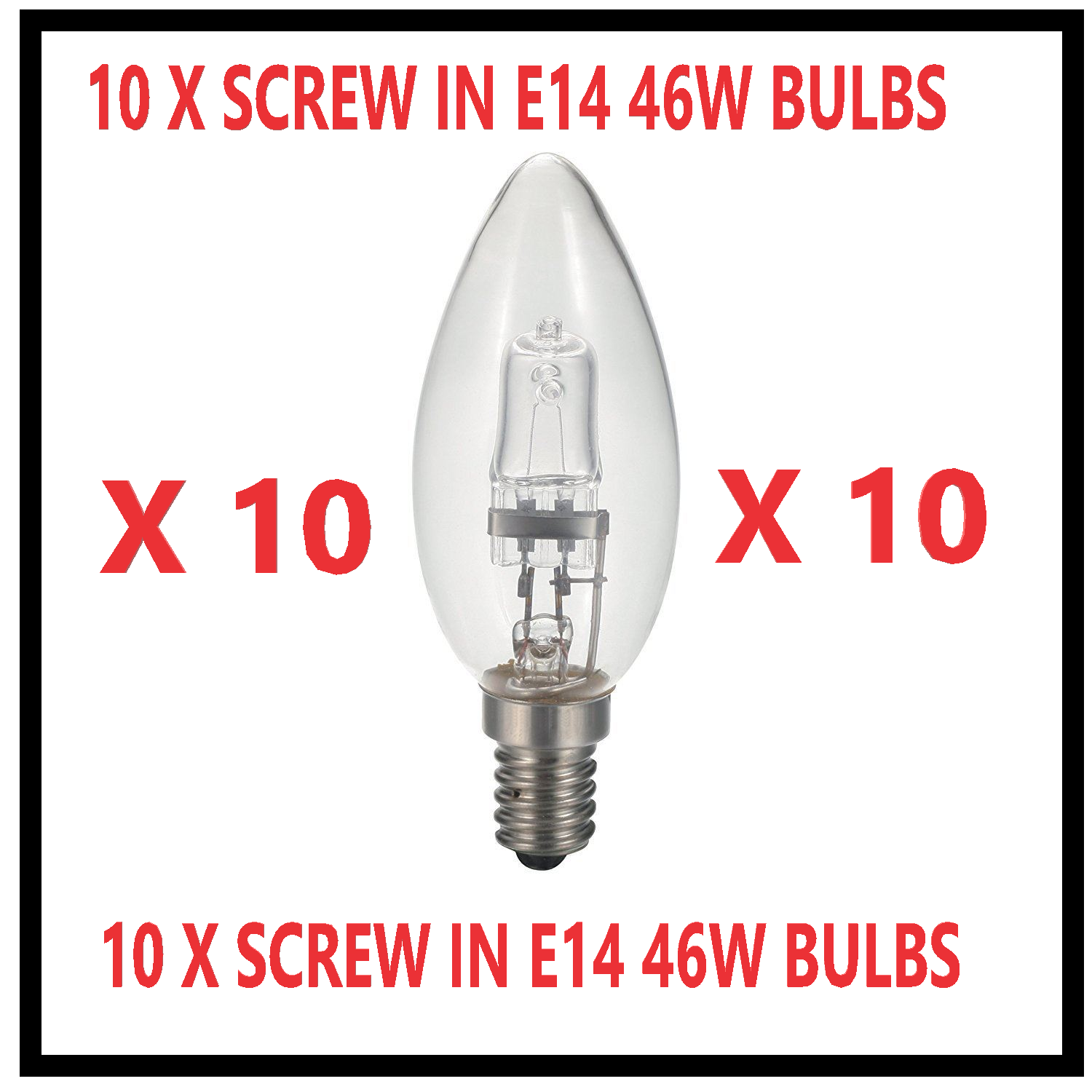 10 Pack E14 B15 B22 E27 Eveready Eco Halogen Clear Candle Light Bulb