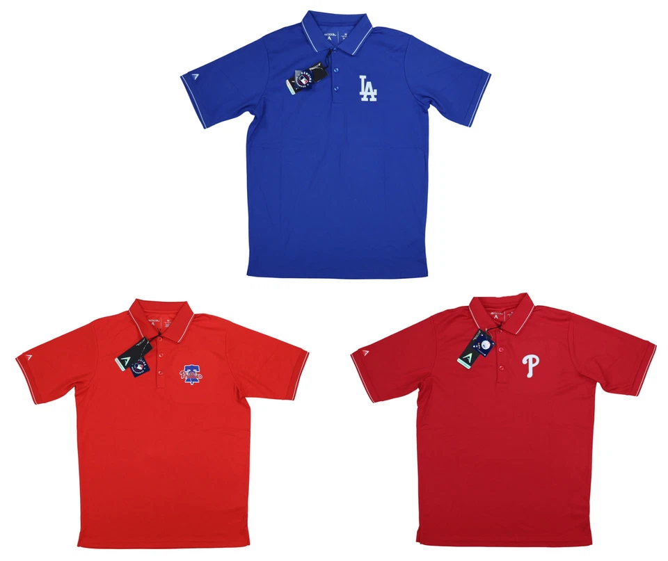MLB Phillies or Dodgers Short Sleeve Antigua Affluent Men's Polo Shirt NWT