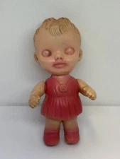Vintage 1960's Molded Plastic Girl Doll Jointed Arms Made in Hong Kong
