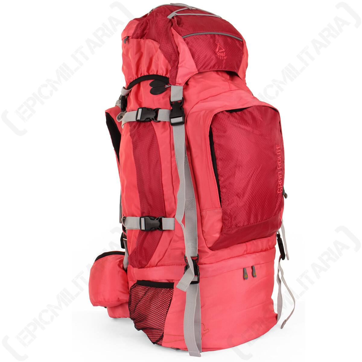 Mochila rosa Scout Tech Gran Route 80L - senderismo, campamento y viajes