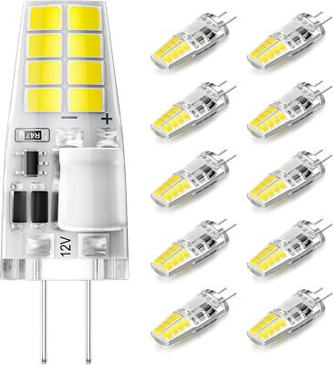 TAIYALOO G4 LED Bulb 3W 6000K Daylight White Bi-Pin T3 JC Type 