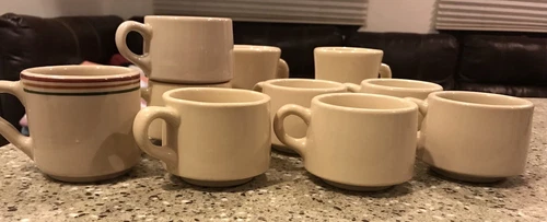 Vintage Film Set “1923” Lot 10 Restaurant Ware Tepco Shenango Victor Mugs