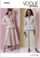Vogue V2018 Sewing Pattern Misses' Jacket Skirt Pants Size D5 (4-12) UNCUT