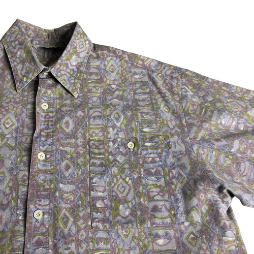 Vintage Da Vinci California Shirt Mens M Geometric Abstract Southwestern 70s 80s - Picture 5 of 11