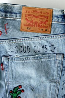 Levi＇s/リーバイス LIMITED EDITION 501 Levi's Limited Edition 501 Original Straight Scribble Jeans $298