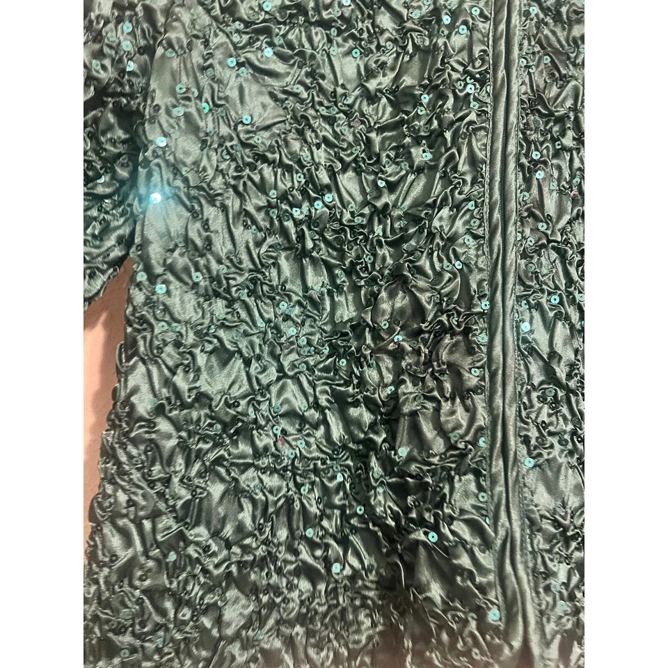 MSK Woman Green Sequins Holiday Party Jacket 2X - Image 3 of 4