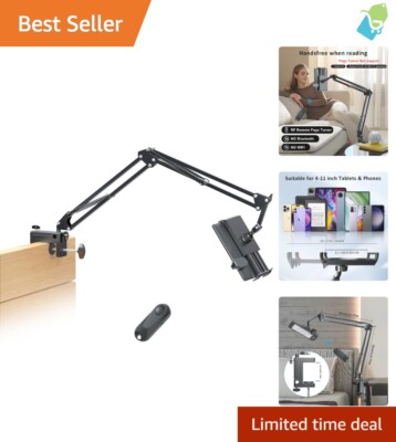 Hands-Free Adjustable Kindle Holder with Remote Page Turner for Cozy Reading
