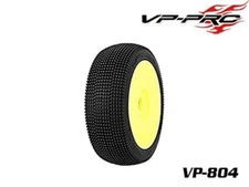 VP804GM3RY Turbo Trax 1/8 Buggy Tires Glued on Yellow Wheels