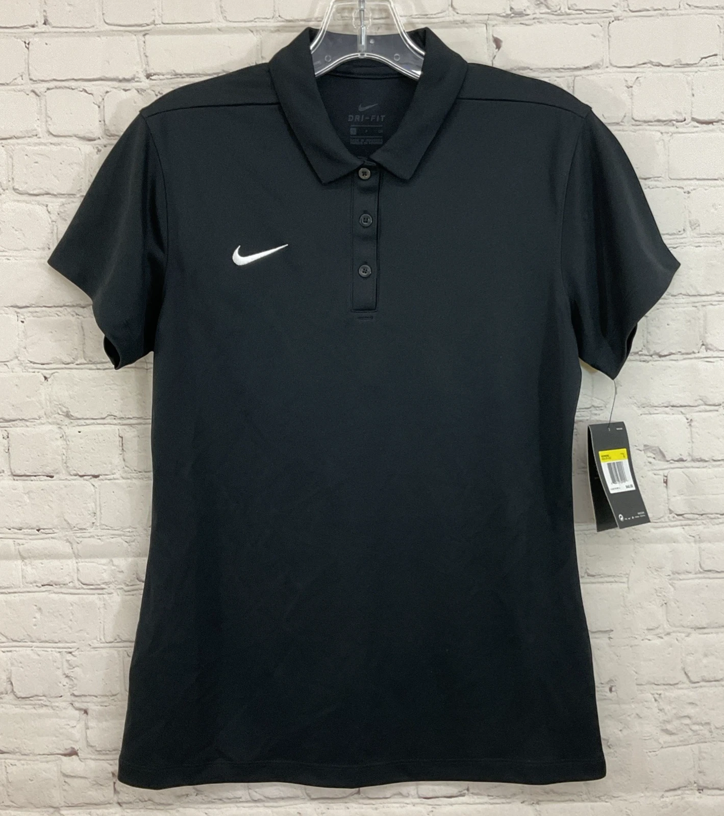 Nike 908426-010 Women's DRI-FIT 100% Polyester Football Polo Shirt Black Small