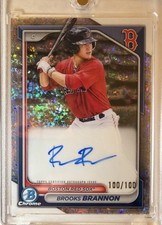 Brooks Brannon 2024 Bowman Chrome Prospect Mini-Diamond Refractor /100 Auto