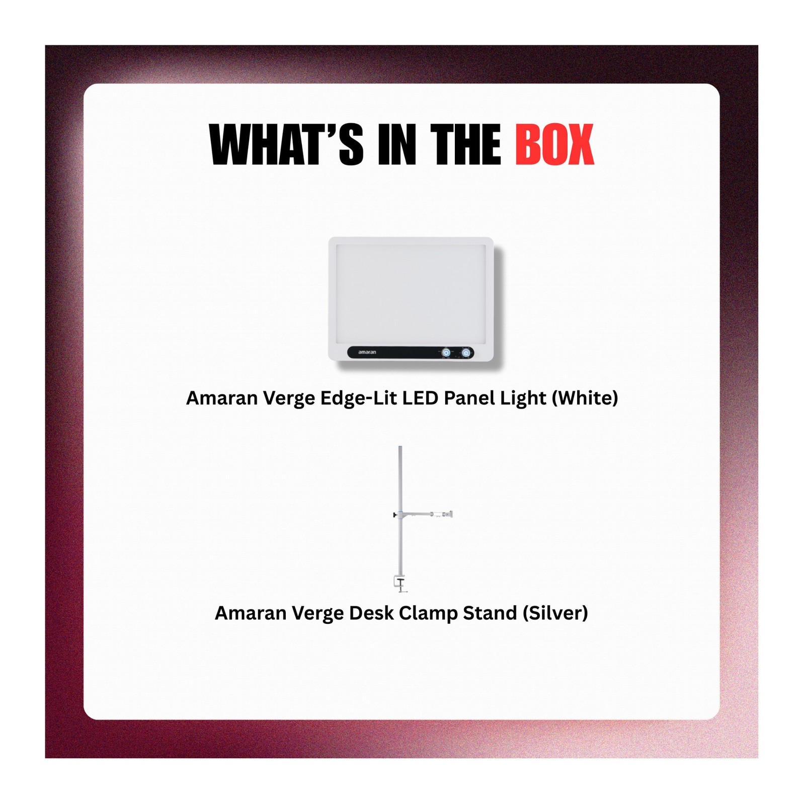 Amaran Verge Edge-Lit LED Panel Light Flicker-Free Eye-Safe (White)