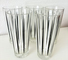 Vintage 5-Piece Atomic Black & White Diamond Point Barware Glasses 12oz 5.5"H — photo 1