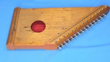 Vintage 17x8" 15 String Lap Harp Lyre Dulcimer Music Instrument Wood  NICE