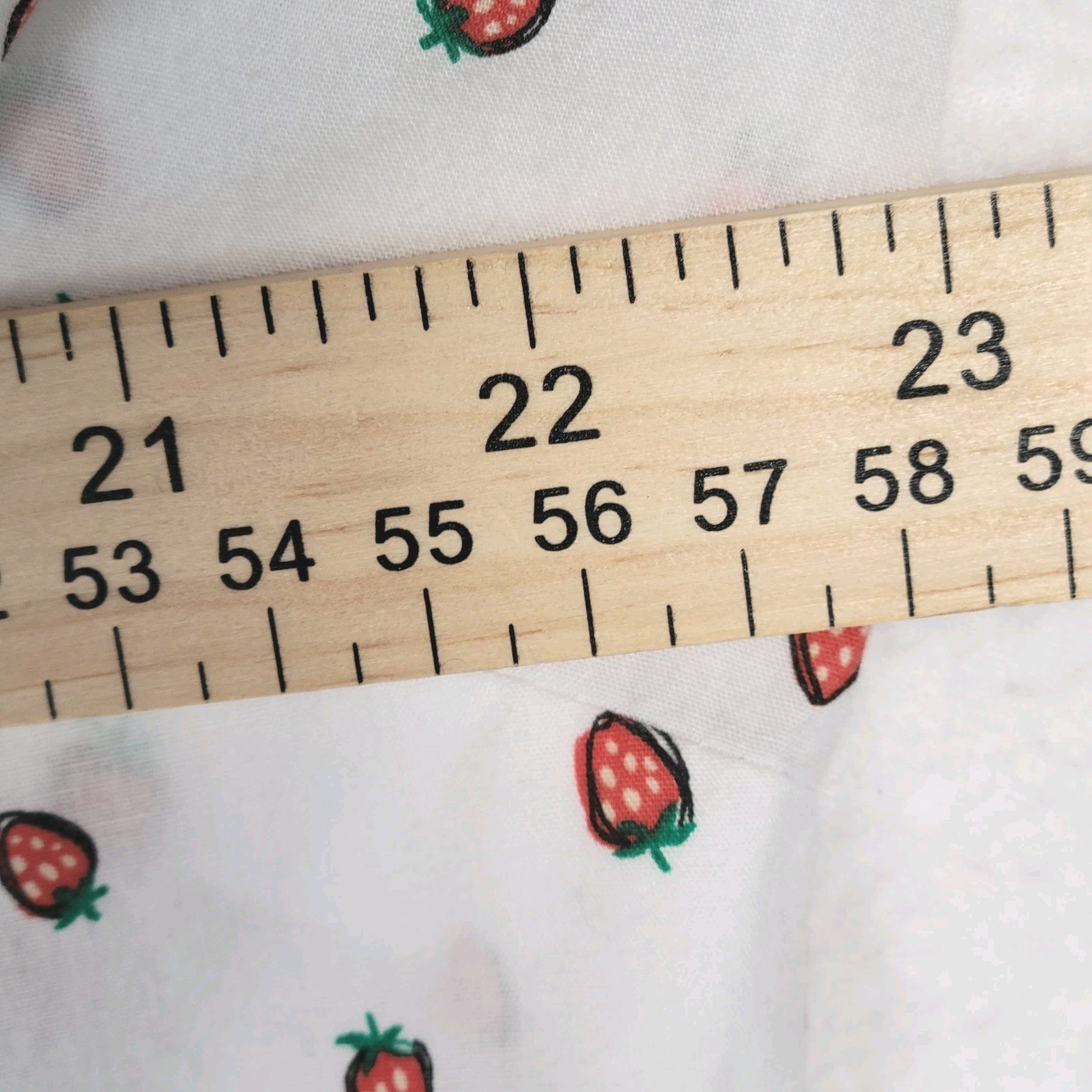 Basic Editions Strawberry Print Button Up Top XL … - image 8